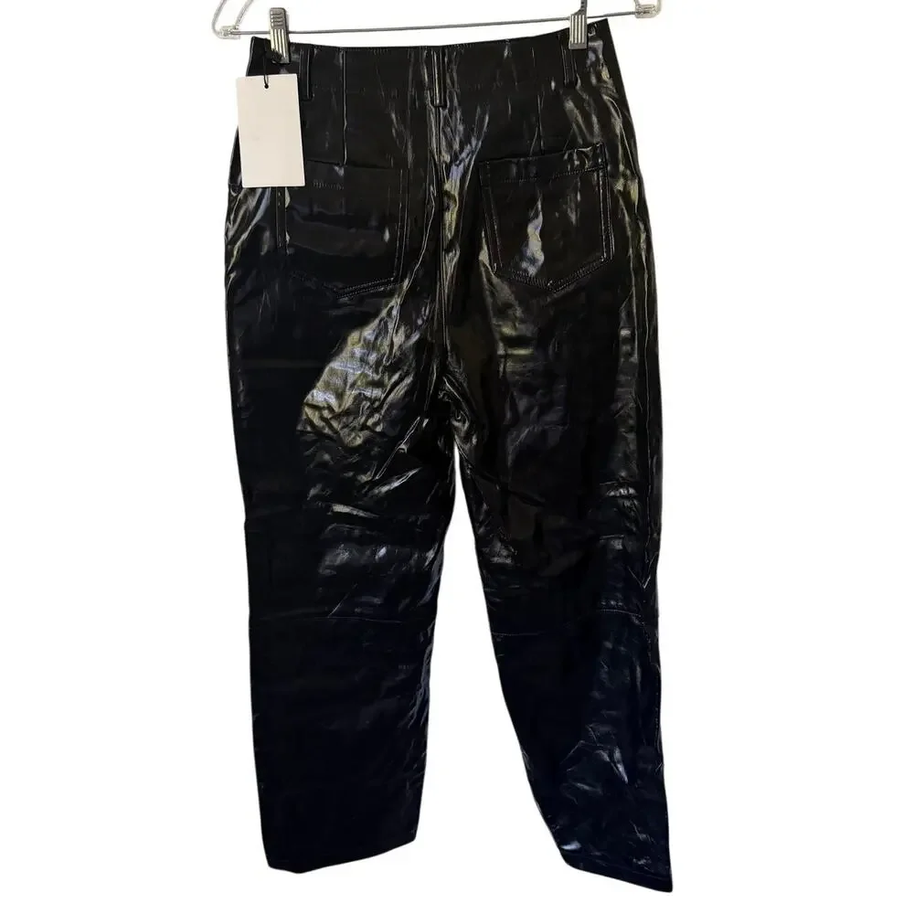 MOTF Black Faux Leather/Vinyl Pants Size Small